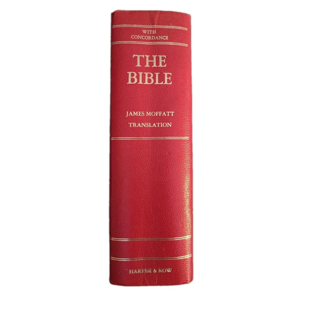 Vintage 1976 The Bible James Moffatt Translation Concordance Harper & Row Red
